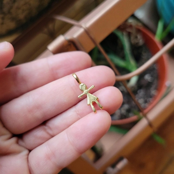 Vintage Red Stone Girl Crystal Charm Pendant - Picture 5 of 5